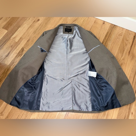 Banana Republic 100% Cotton Tailored Fit Sharkskin Taupe Blazer Men’s Size 44L - Picture 10 of 12